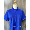 Blue cotton short-sleeve POLO shirt